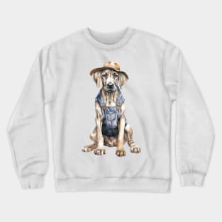 Farmer Great Dane Dog Crewneck Sweatshirt